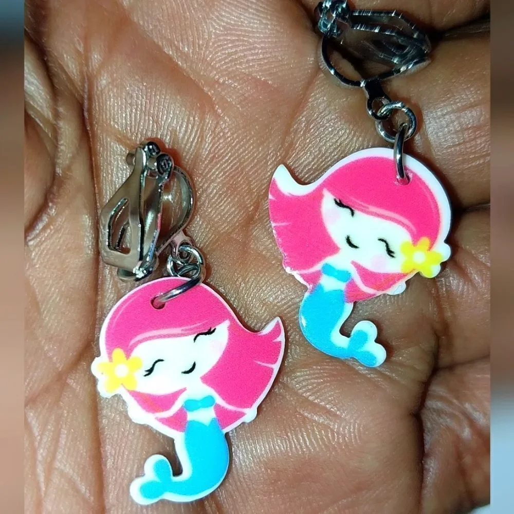 Super cute girls clip-on earrings